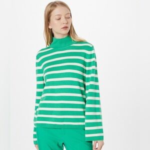InWear Jade Green Striped Pullover Mock Neck Sweater - Size XS-S